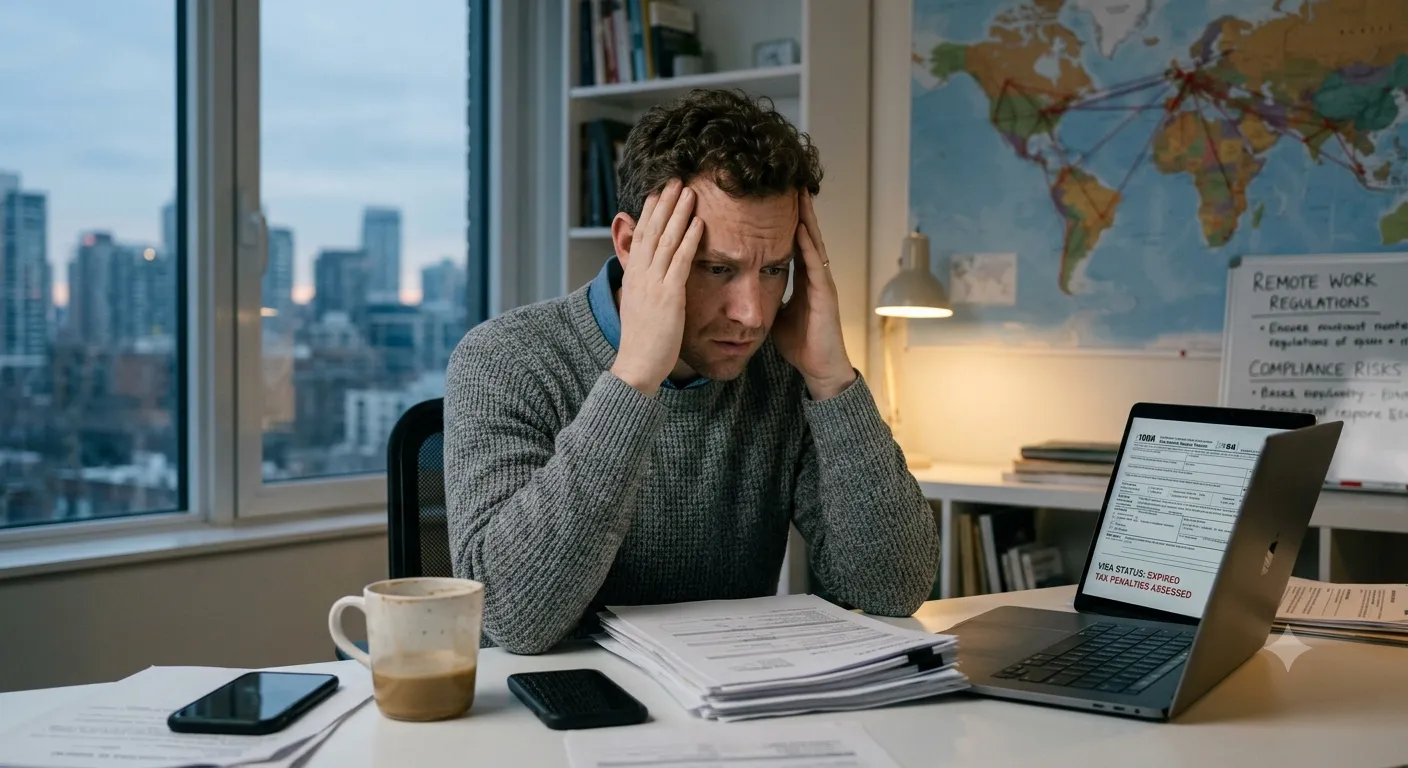 "The Remote Work Legal Trap: How Cross-Border Employees Trigger Visa and Tax Penalties"