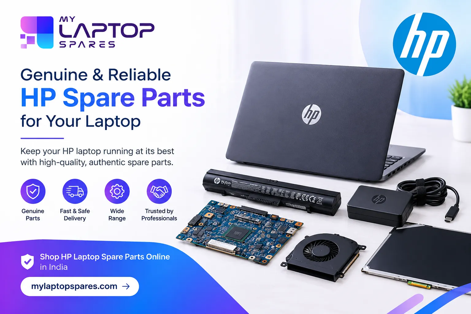 HP Laptop Spare Parts India – 100% Original | My Laptop Spares