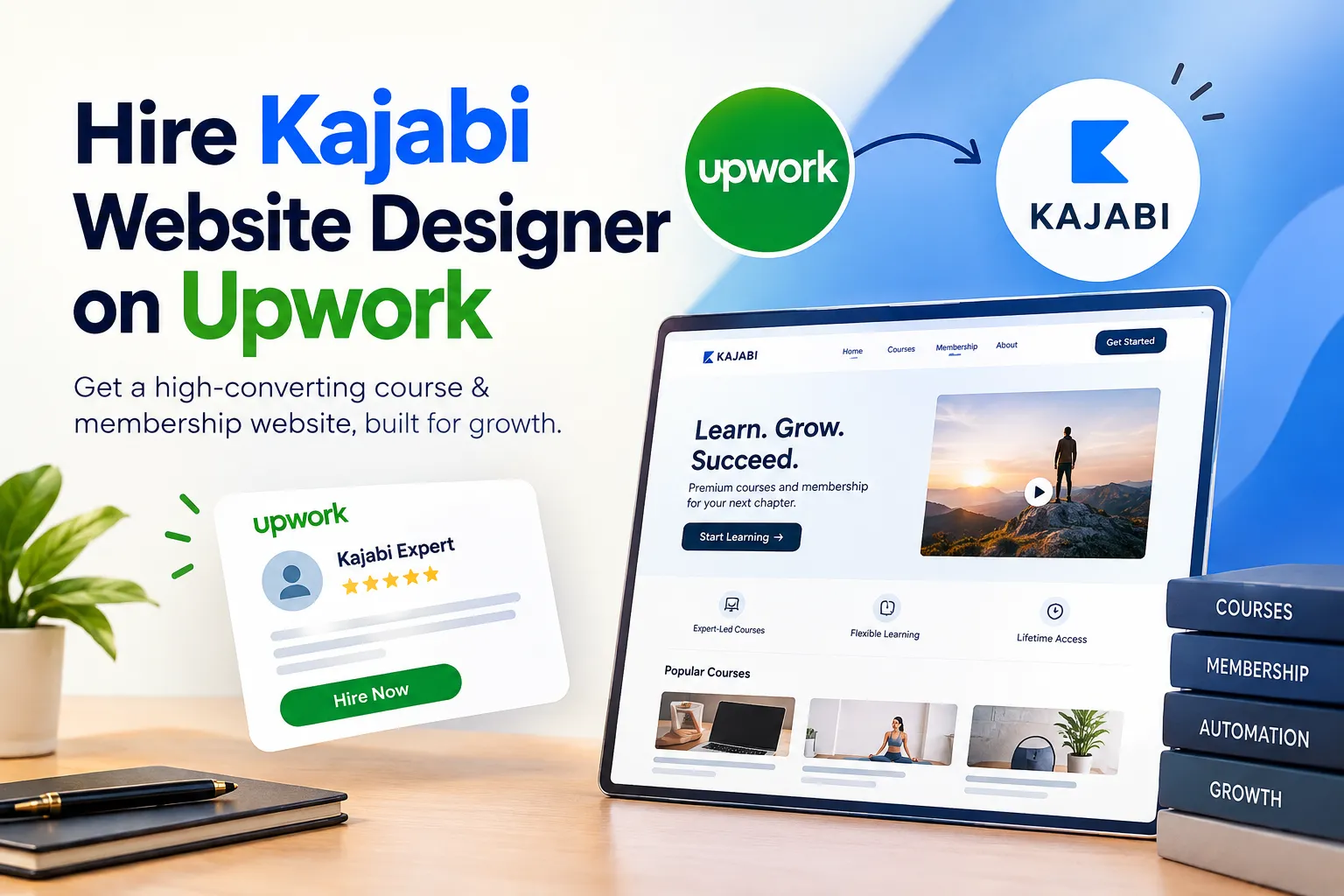 How to Hire a Kajabi Website Designer on Upwork for High-Converting Course & Membership Websites