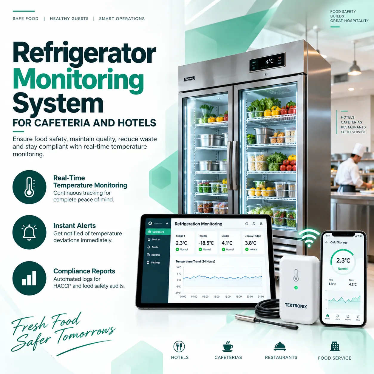 Refrigerator Monitoring System for Cafeteria and Hotels in Bahrain