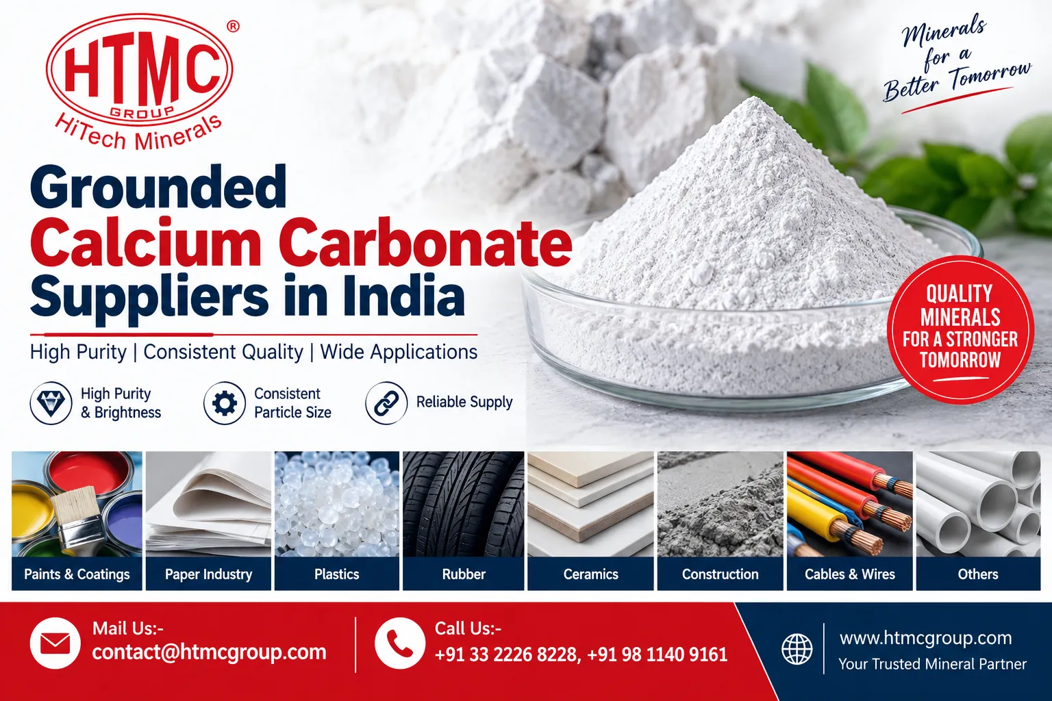 Grounded Calcium Carbonate: Properties, Uses and Industrial Applications