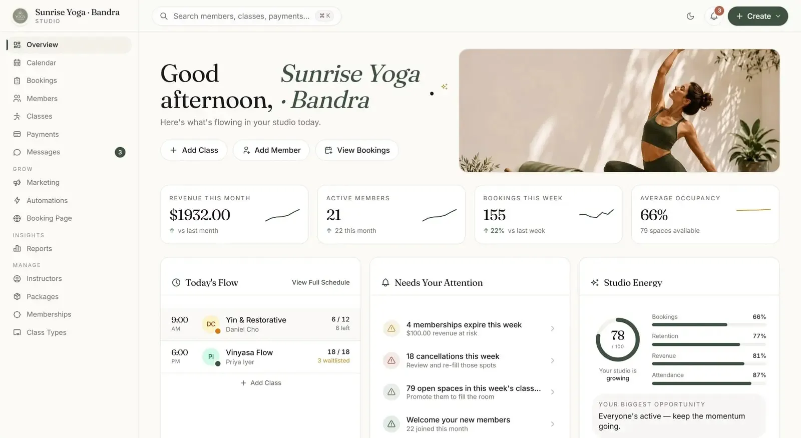 YogaTeacher App: Simplifying Yoga Studio Management