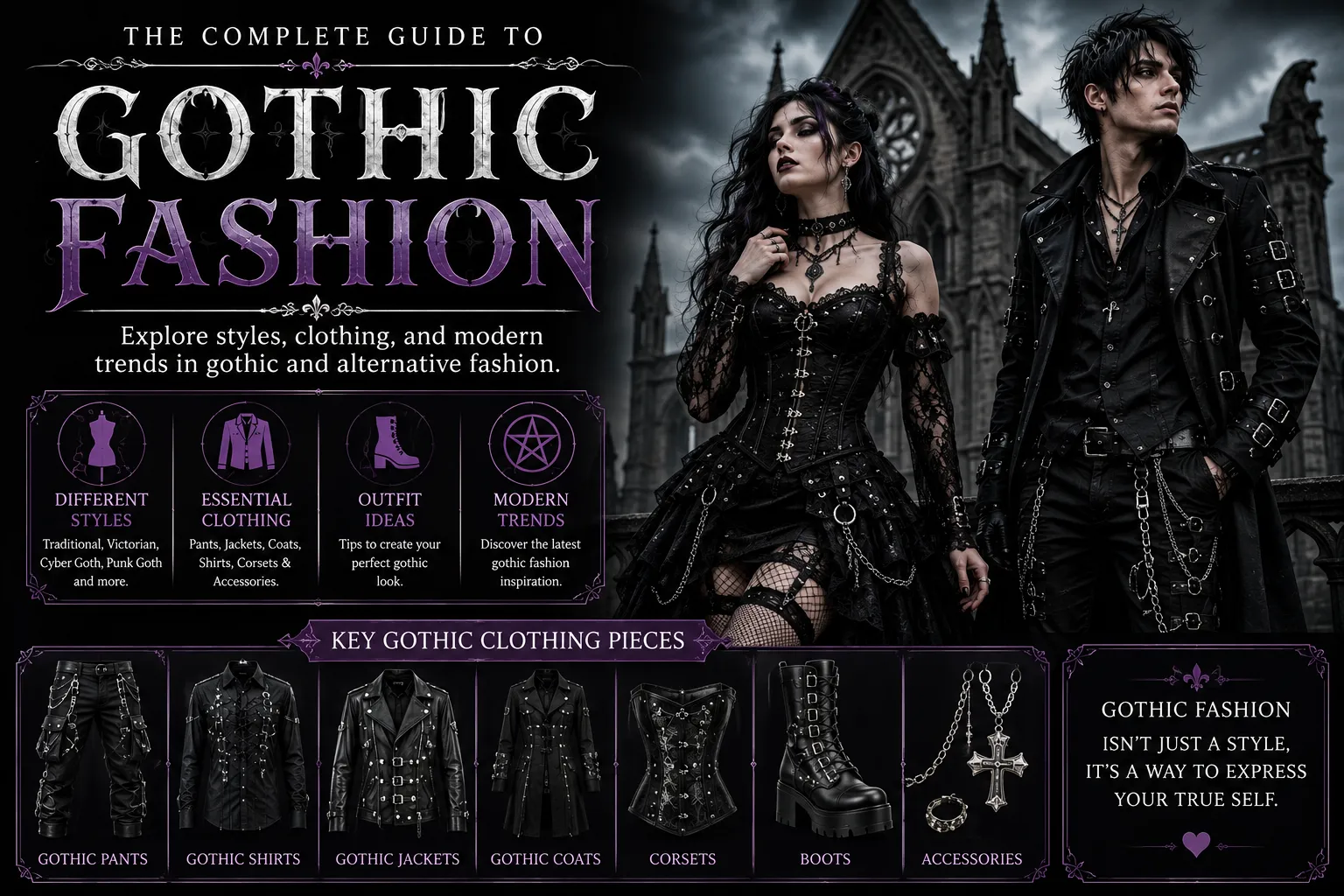 The Complete Guide to Gothic Fashion: Styles, Clothing & Modern Trends