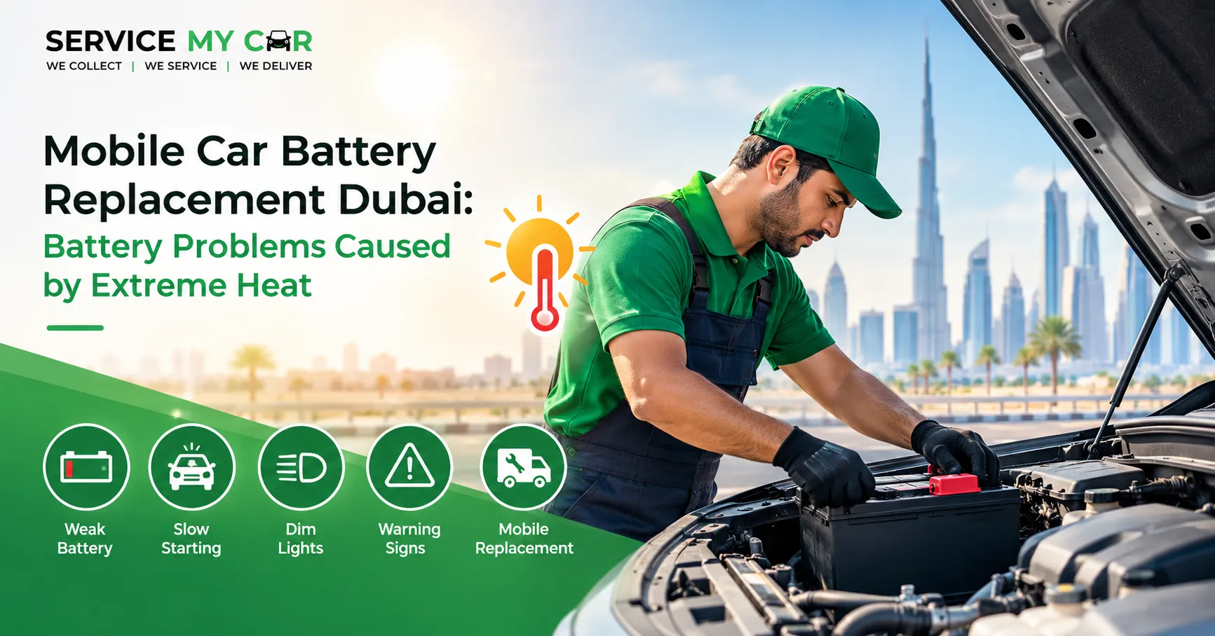 Mobile Car Battery Replacement Dubai: Battery Problems Caused by Extreme Heat