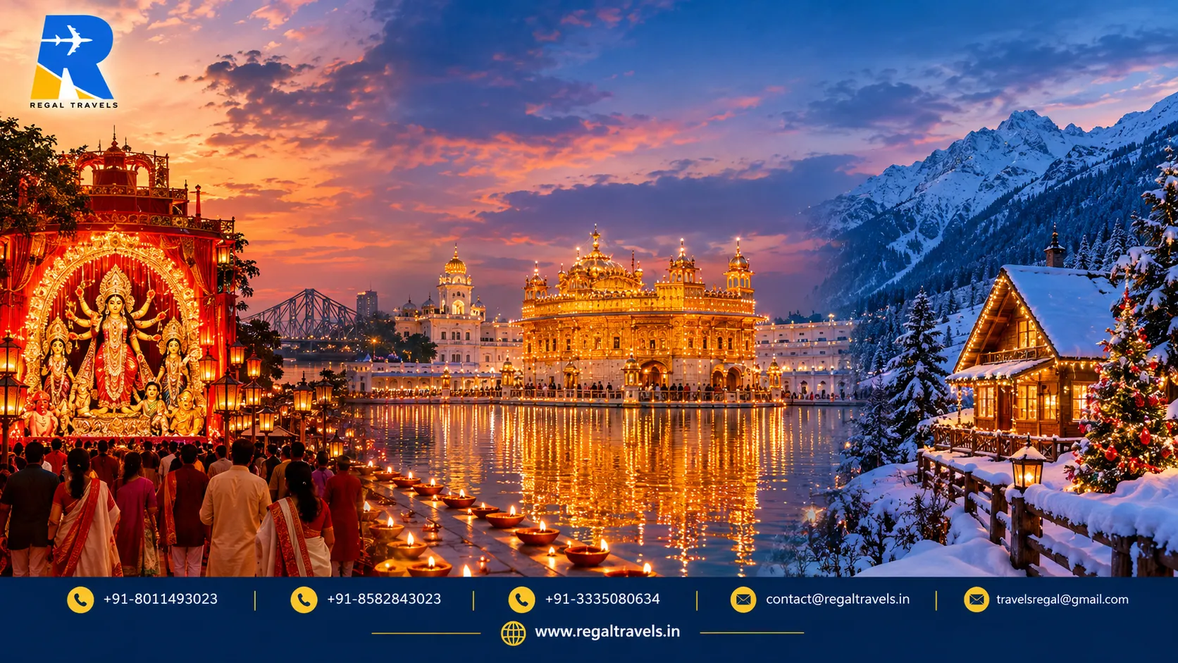 Best Places to Travel for Durga Puja, Diwali and Christmas Holidays
