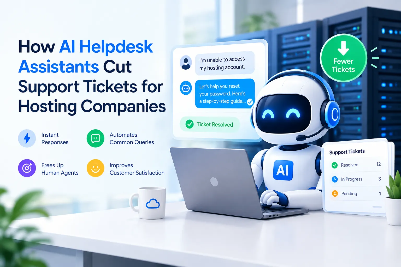 How AI Helpdesk Assistants Cut Support Tickets for Hosting Companies