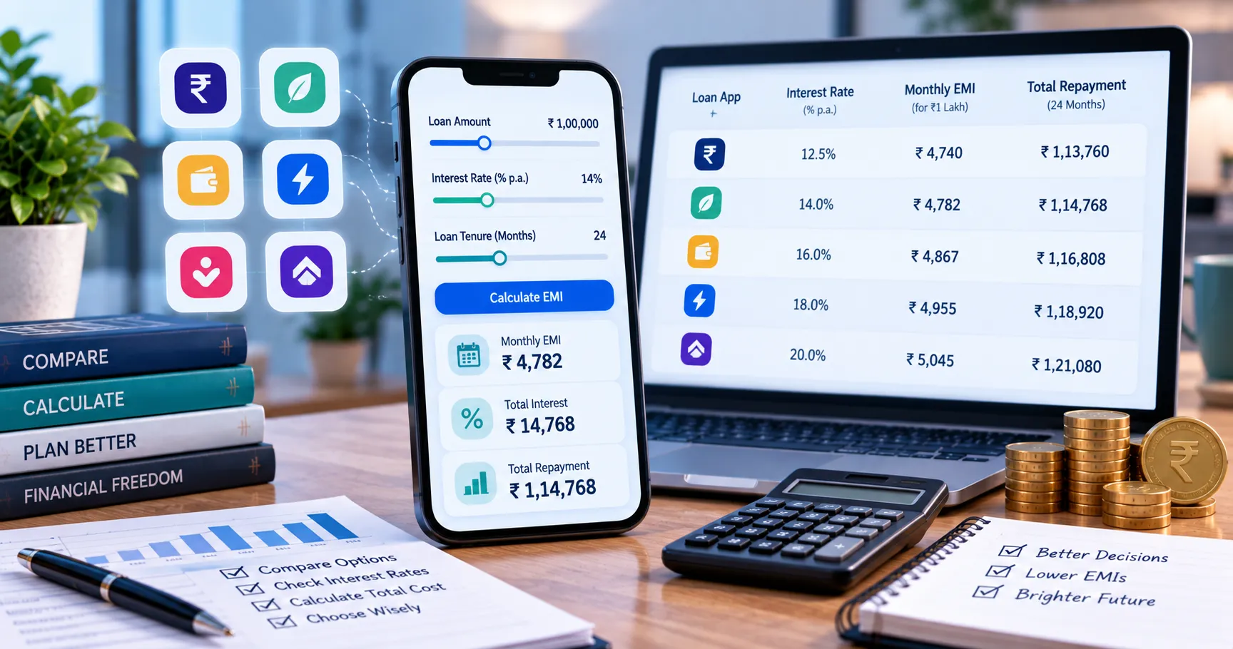 Loan App EMI Calculator: Compare EMI, Interest and Repayment Across Popular Loan Apps