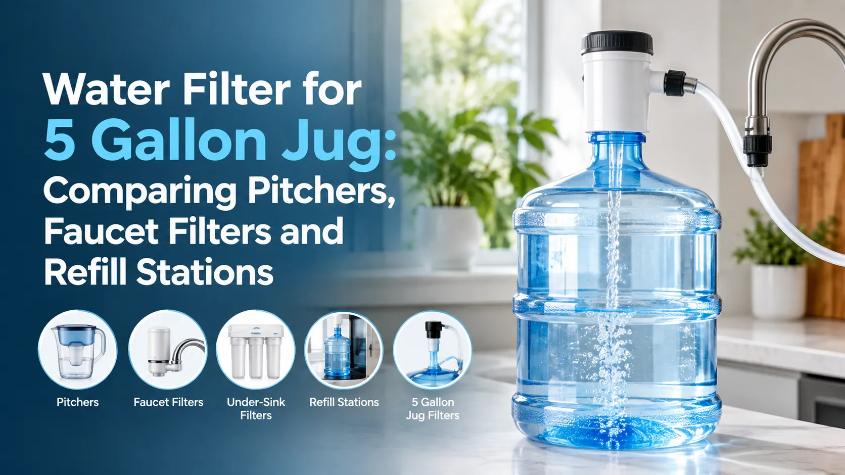 Water Filter for 5 Gallon Jug: Comparing Pitchers, Faucet Filters and Refill Stations