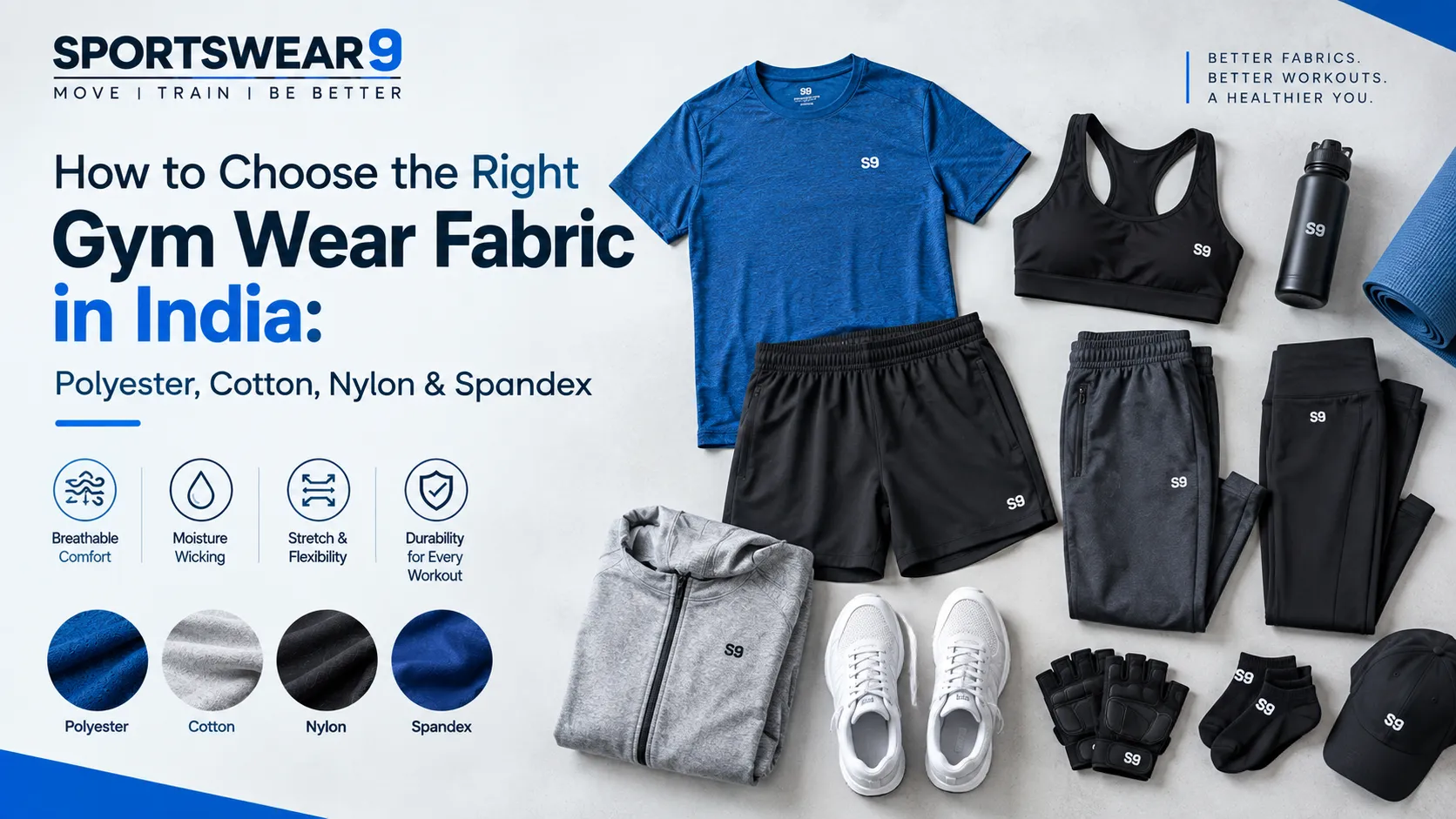 How to Choose the Right Gym Wear Fabric in India: Polyester, Cotton, Nylon & Spandex