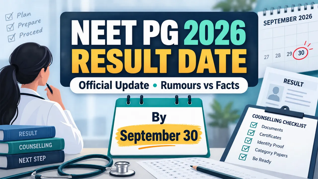 NEET PG 2026 Result Date: What Is Official, What Is Rumour, and What to Do Before September 30