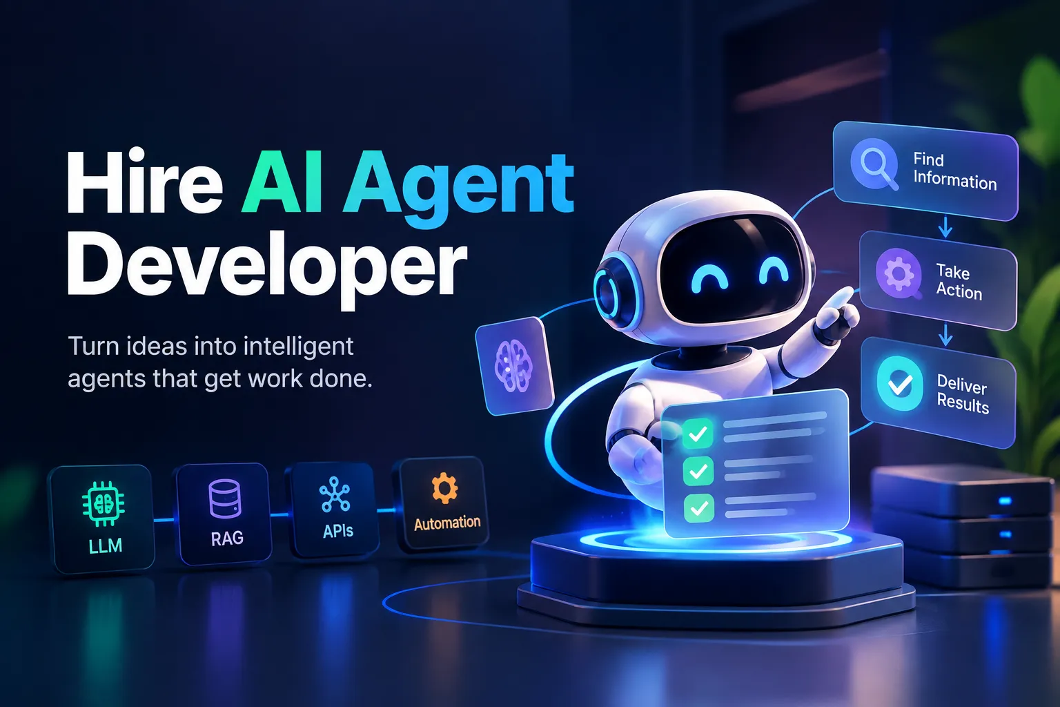 Hire AI Agent Developer: From AI That Answers Questions to AI That Actually Gets Work Done