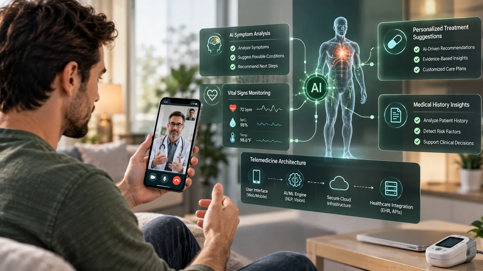 AI in Telemedicine Software Development: Use Cases, Architecture & Implementation
