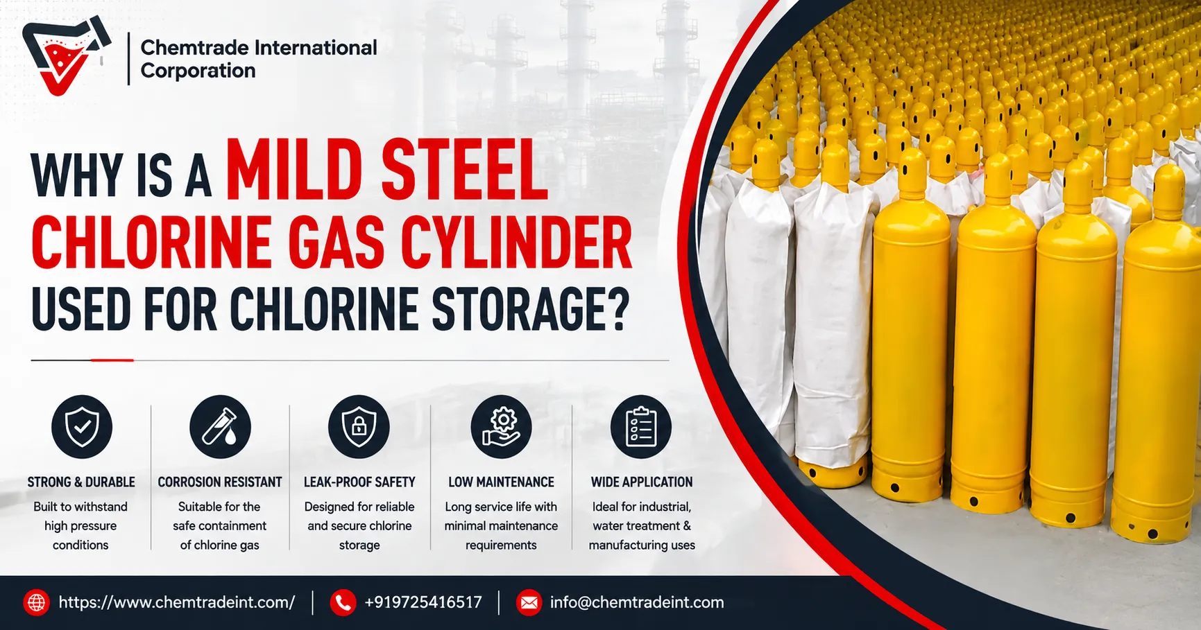 Why Is a Mild Steel Chlorine Gas Cylinder Used for Chlorine Storage?