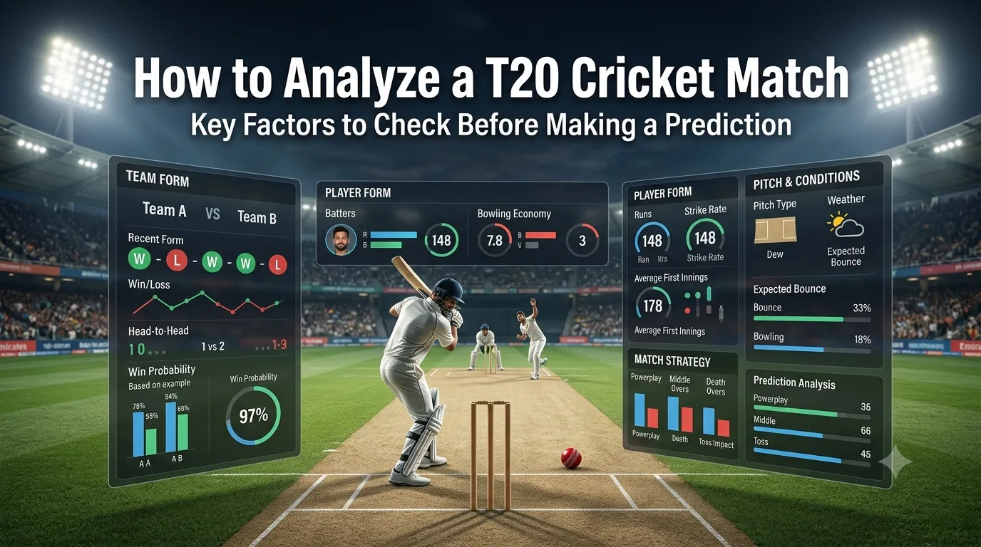 How to Analyze a T20 Cricket Match Before Making a Prediction