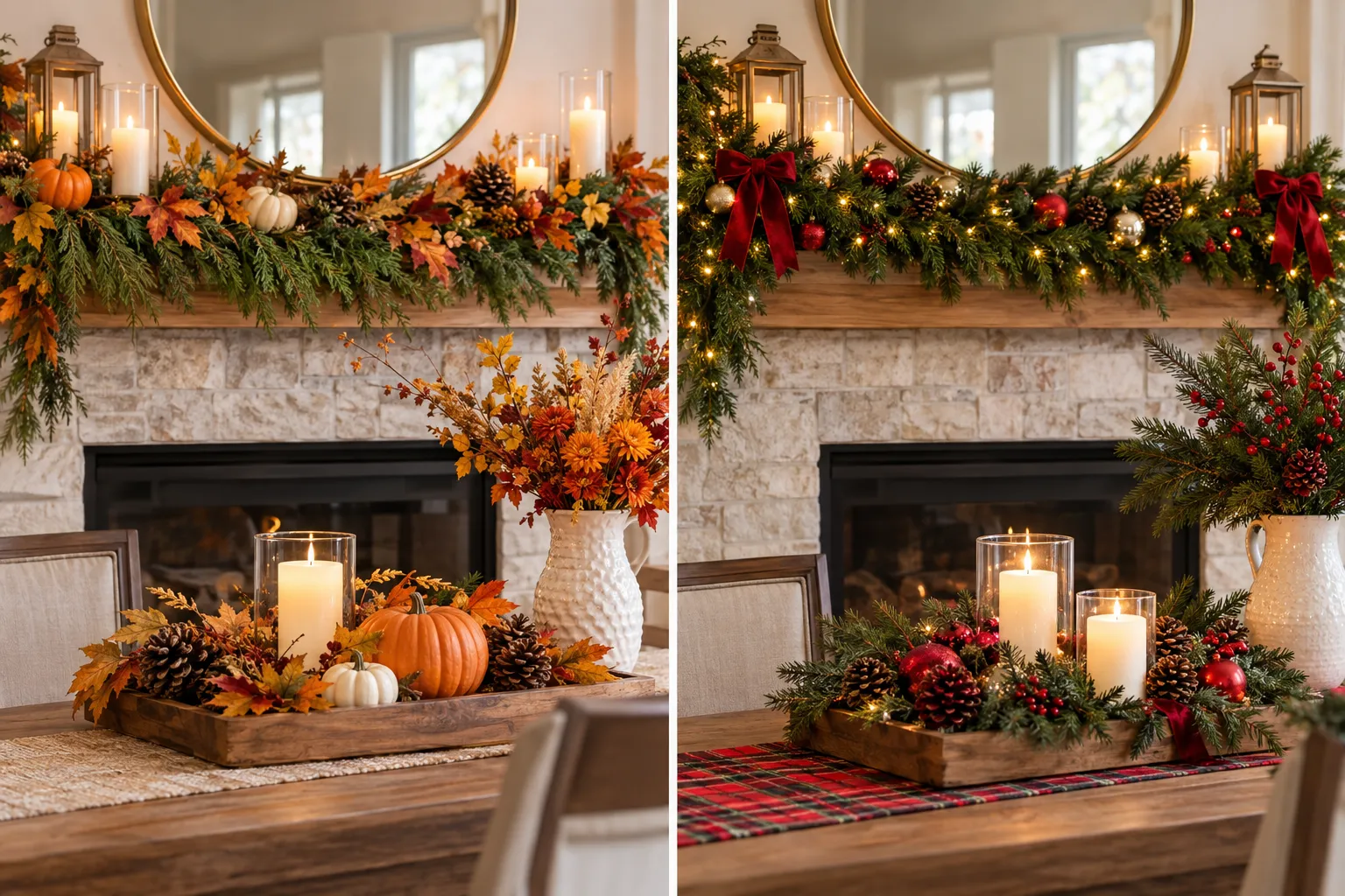 How to Turn Your Thanksgiving Decor Into Christmas Decor Effortlessly