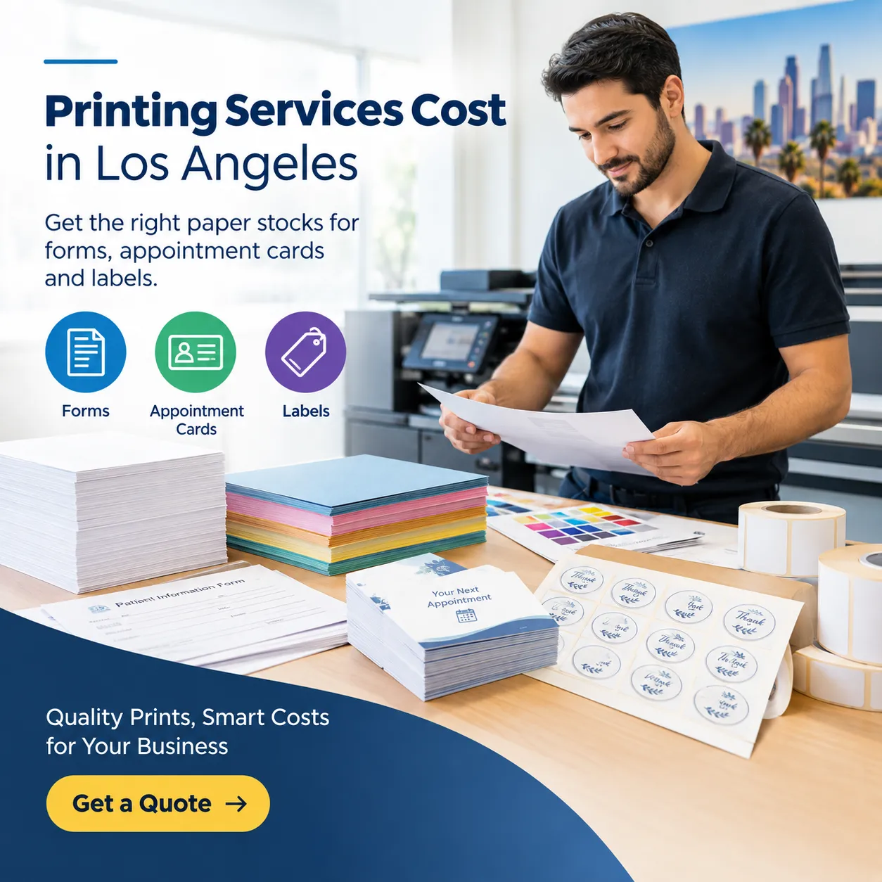 Printing Services Cost in Los Angeles: Paper Stocks for Forms, Appointment Cards, and Labels