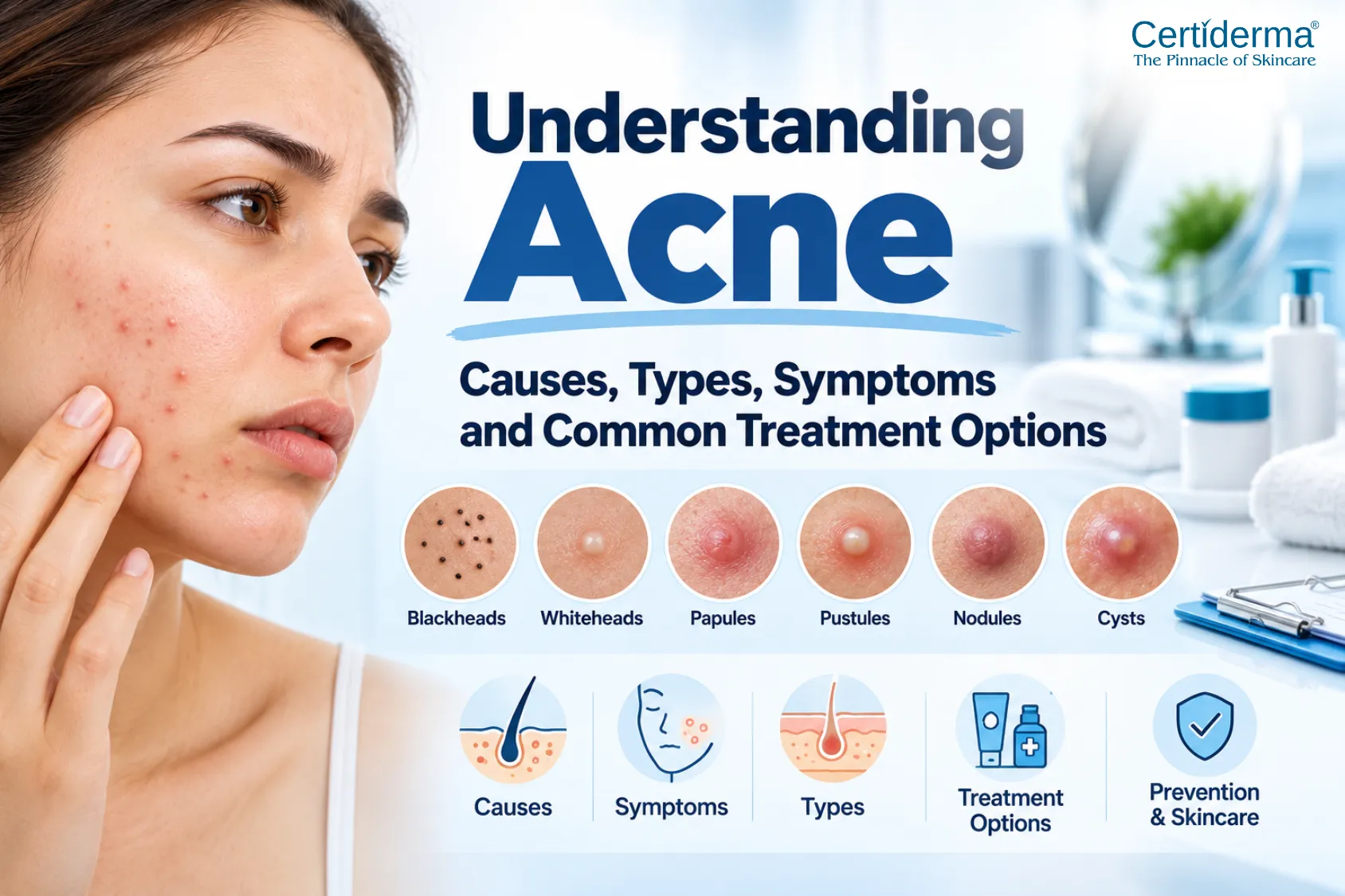 Acne Treatment Options : Causes, Types, Symptoms and Common Treatment Options