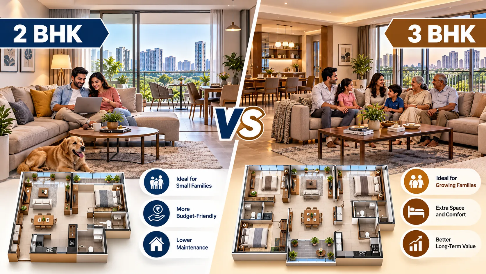 2 BHK vs 3 BHK: Which Home Layout Fits Different Family Needs?