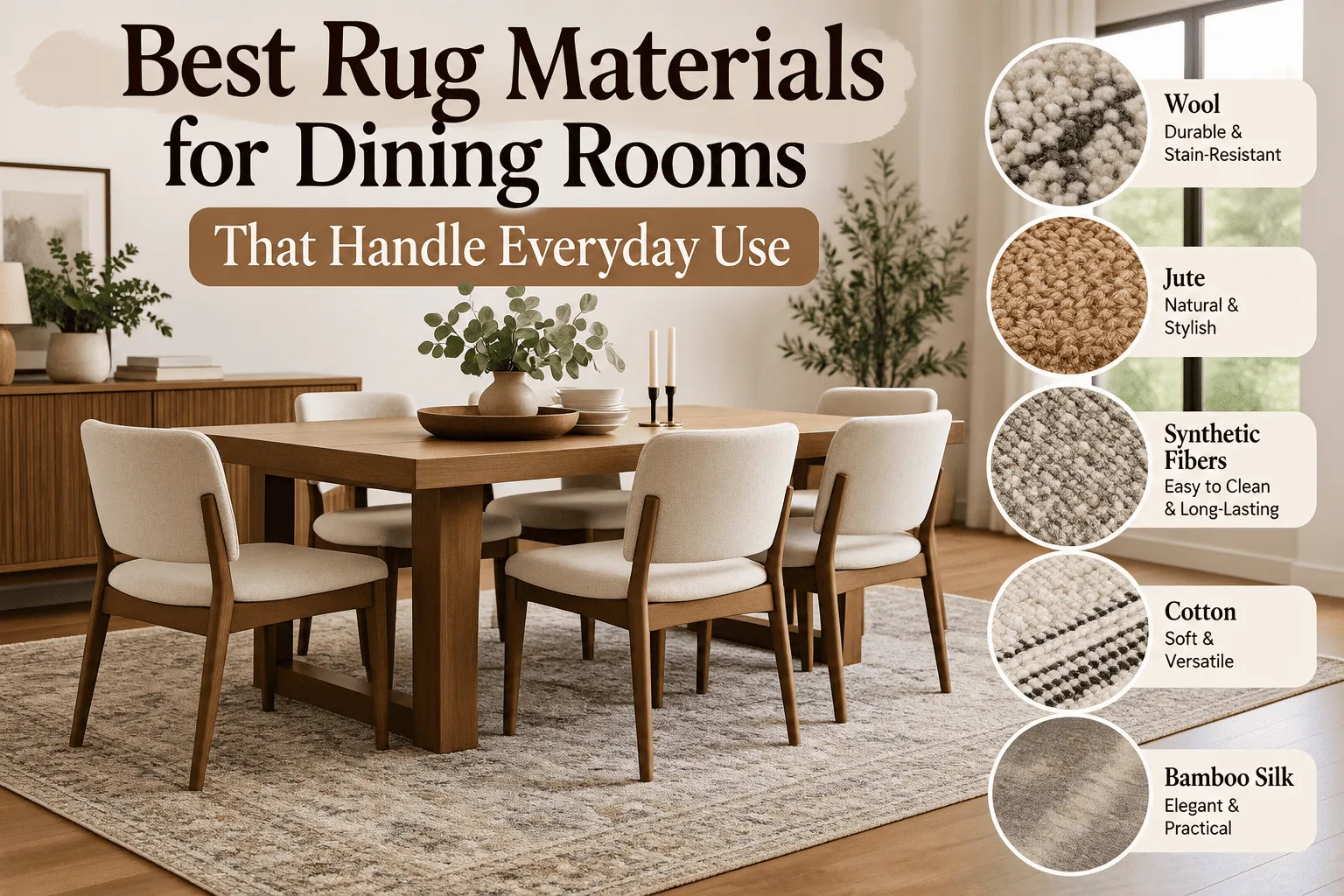 Dining Room Rug Ideas for Modern, Traditional, and Transitional Interiors
