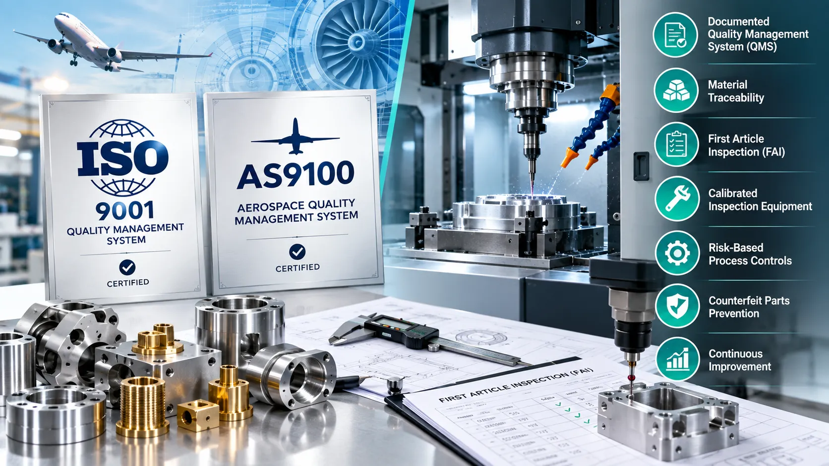 What Makes a CNC Precision Components Manufacturer ISO/AS9100-Ready?