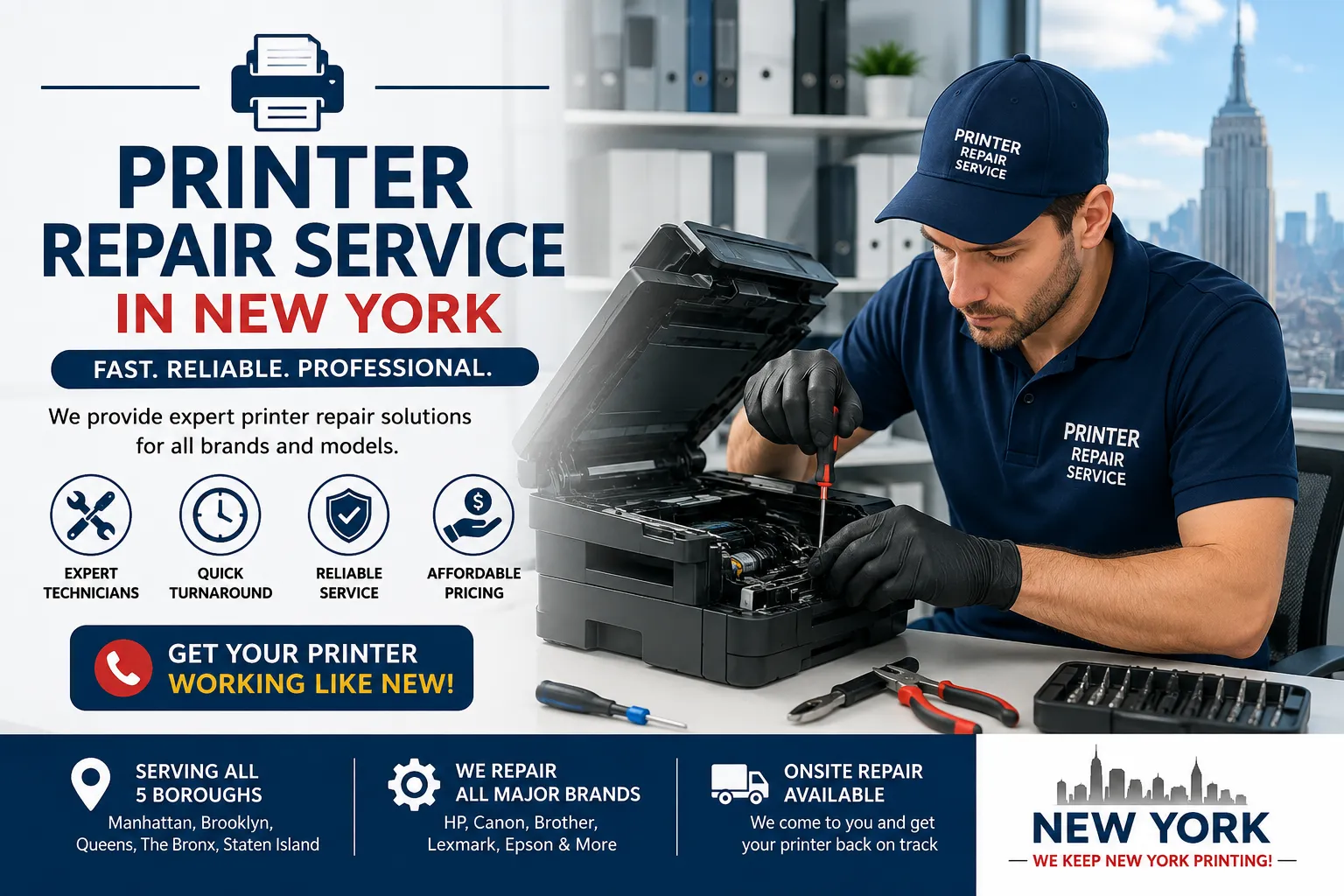 Printer Repair Service in New York 🖨️ | Fast & Reliable Fixes