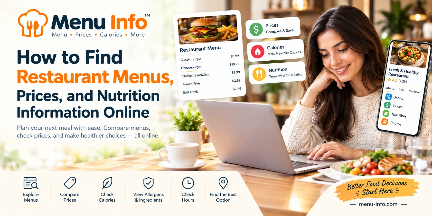 How to Find Restaurant Menus, Prices, and Nutrition Information Online