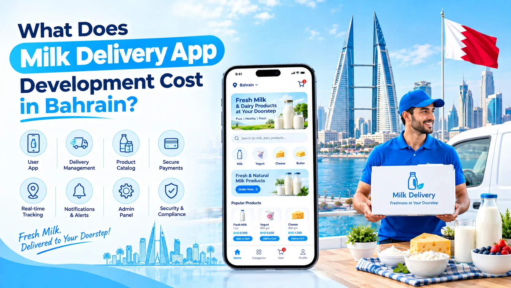 How Much Does Milk Delivery App Development Cost in Bahrain?