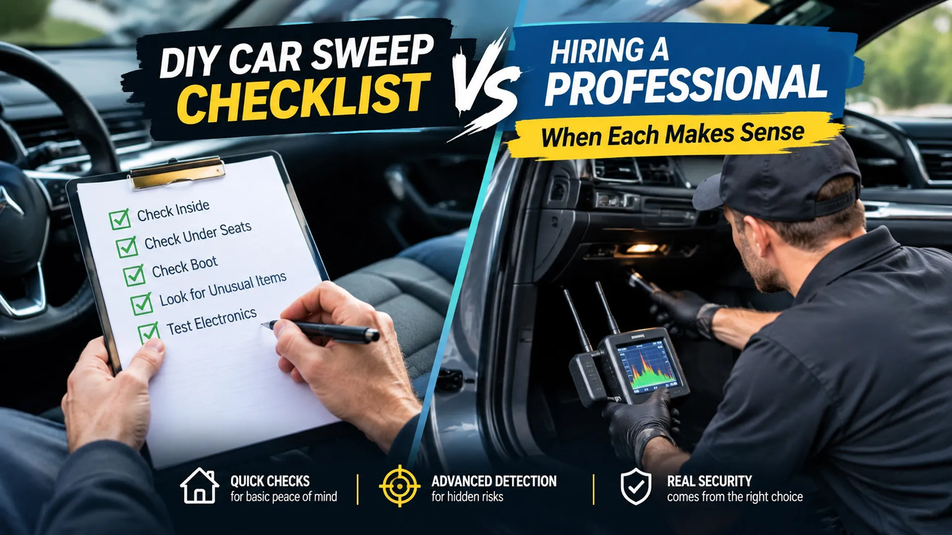 DIY Car Sweep Checklist vs. Hiring a Professional: When Each Makes Sense