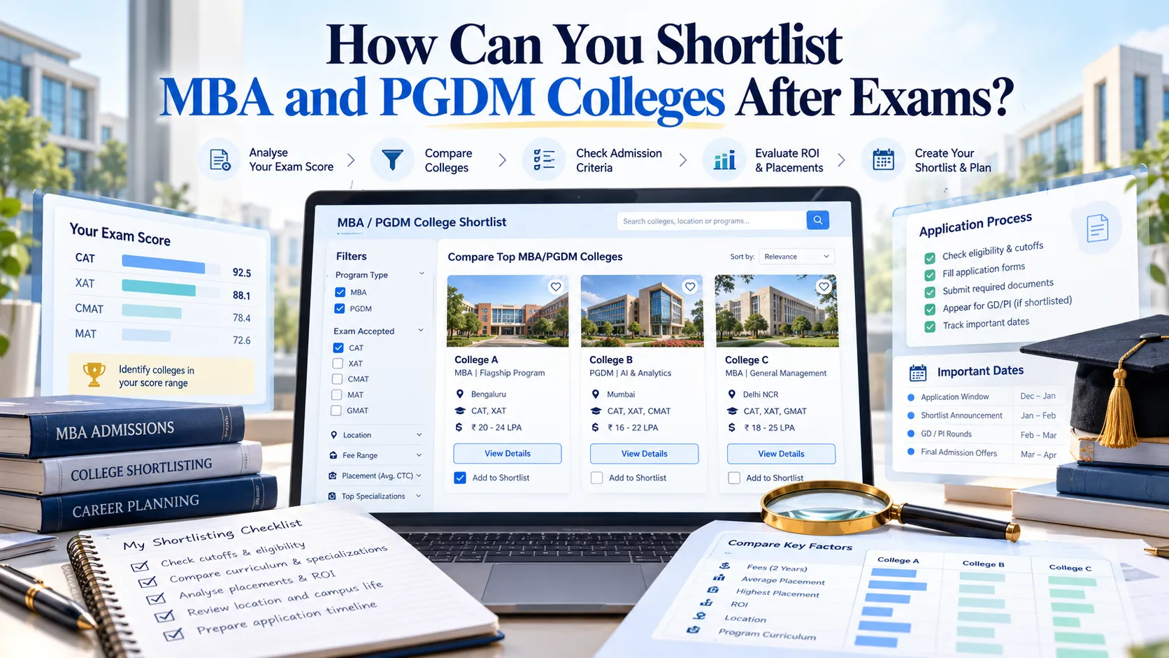 How Can You Shortlist MBA and PGDM Colleges After Exams?