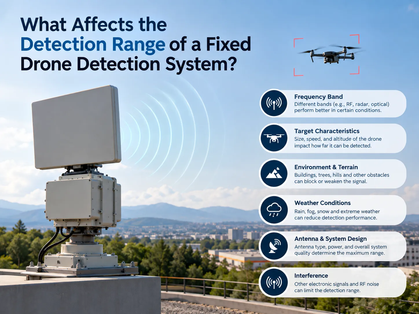 What Affects the Detection Range of a Fixed Drone Detection System?