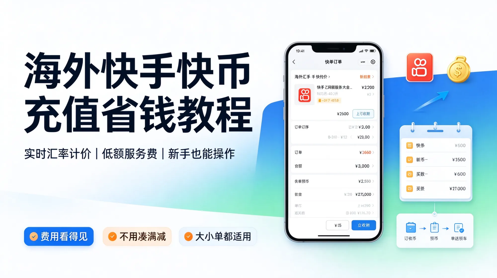 海外快手快币充值省钱教程，实时汇率模式优势讲解-kacn