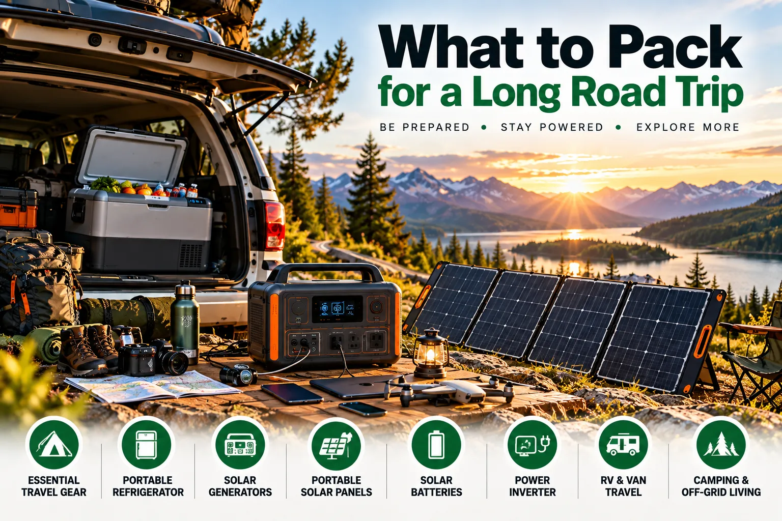 What to Pack for a Long Road Trip: Essential Gear and Portable Solar Power