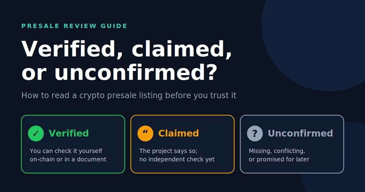 How We Judge the Best Crypto Presales (and What We Can’t Verify)