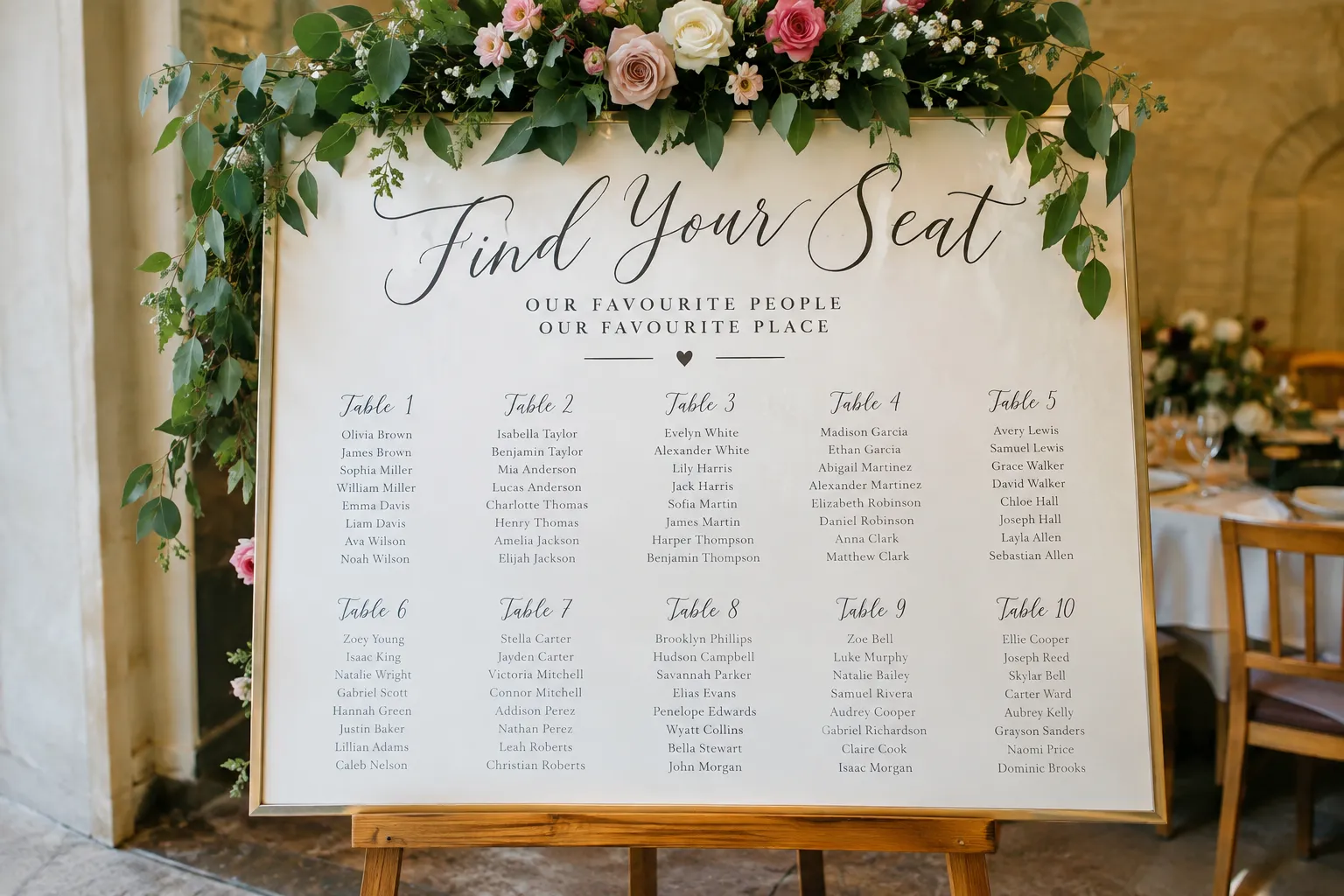 How to Design a Wedding Seating Chart That Looks Beautiful