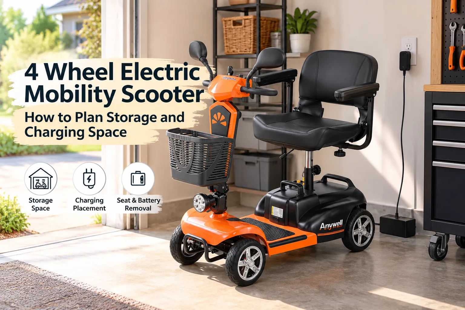 4 Wheel Electric Mobility Scooter: How to Plan Storage and Charging Space