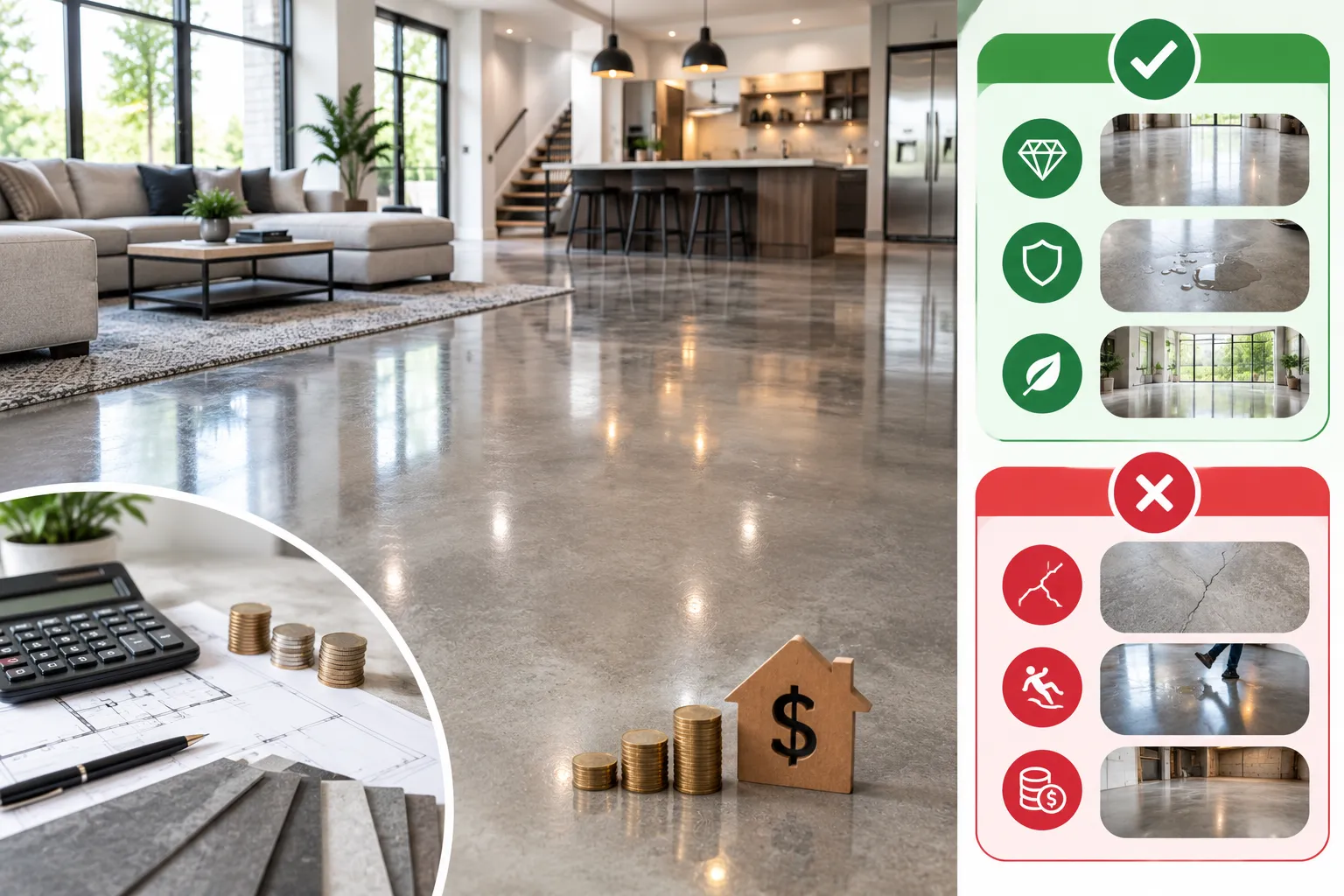 Polished Concrete Flooring: Pros, Cons, and Costs