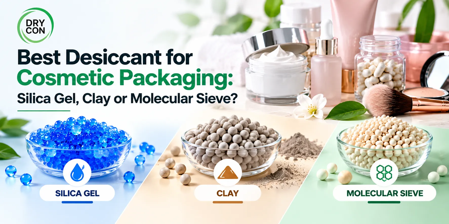 Best Desiccant for Cosmetic Packaging: Silica Gel, Clay or Molecular Sieve?