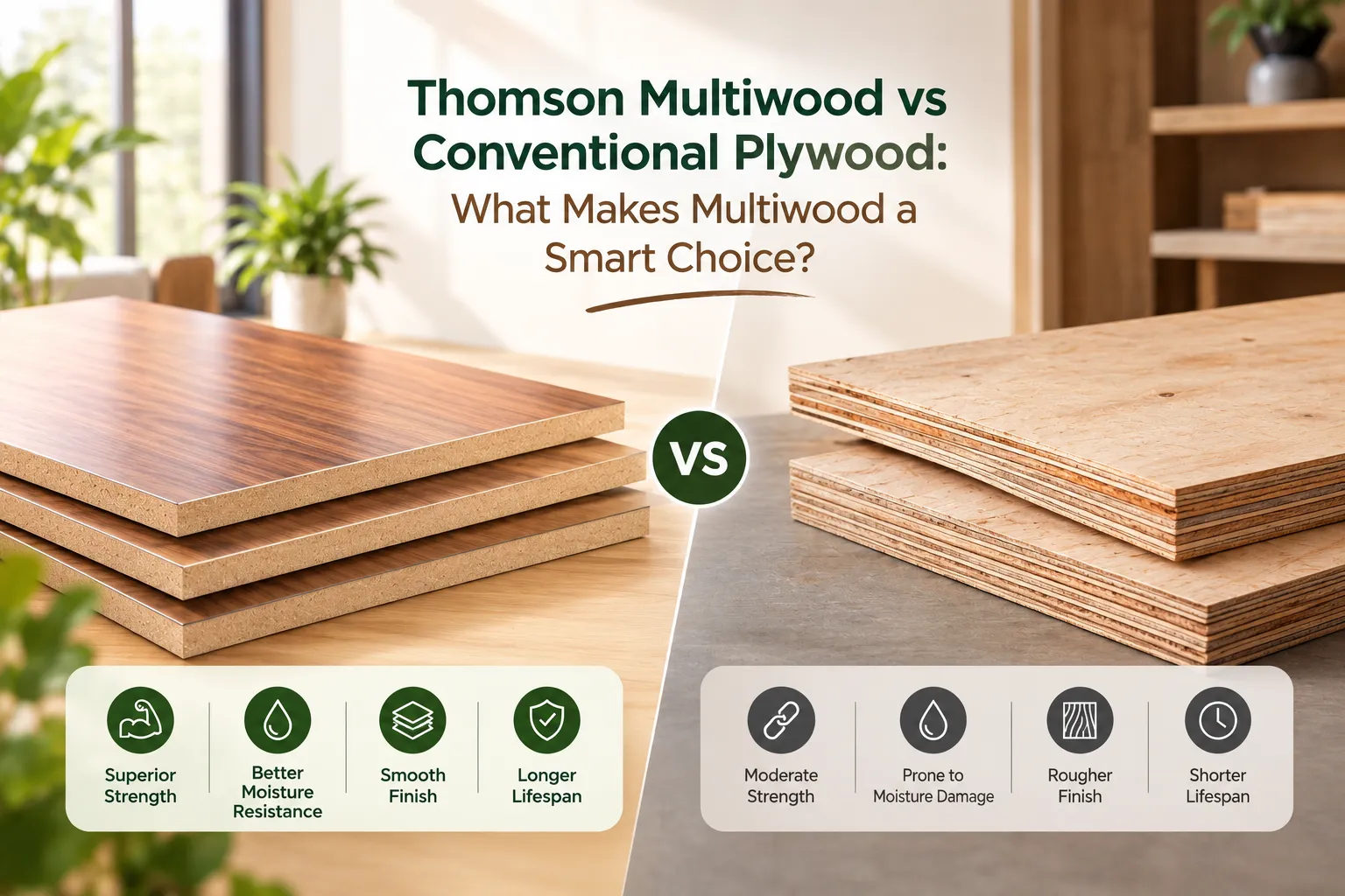 Thomson Multiwood vs Conventional Plywood: What Makes Multiwood a Smart Choice?