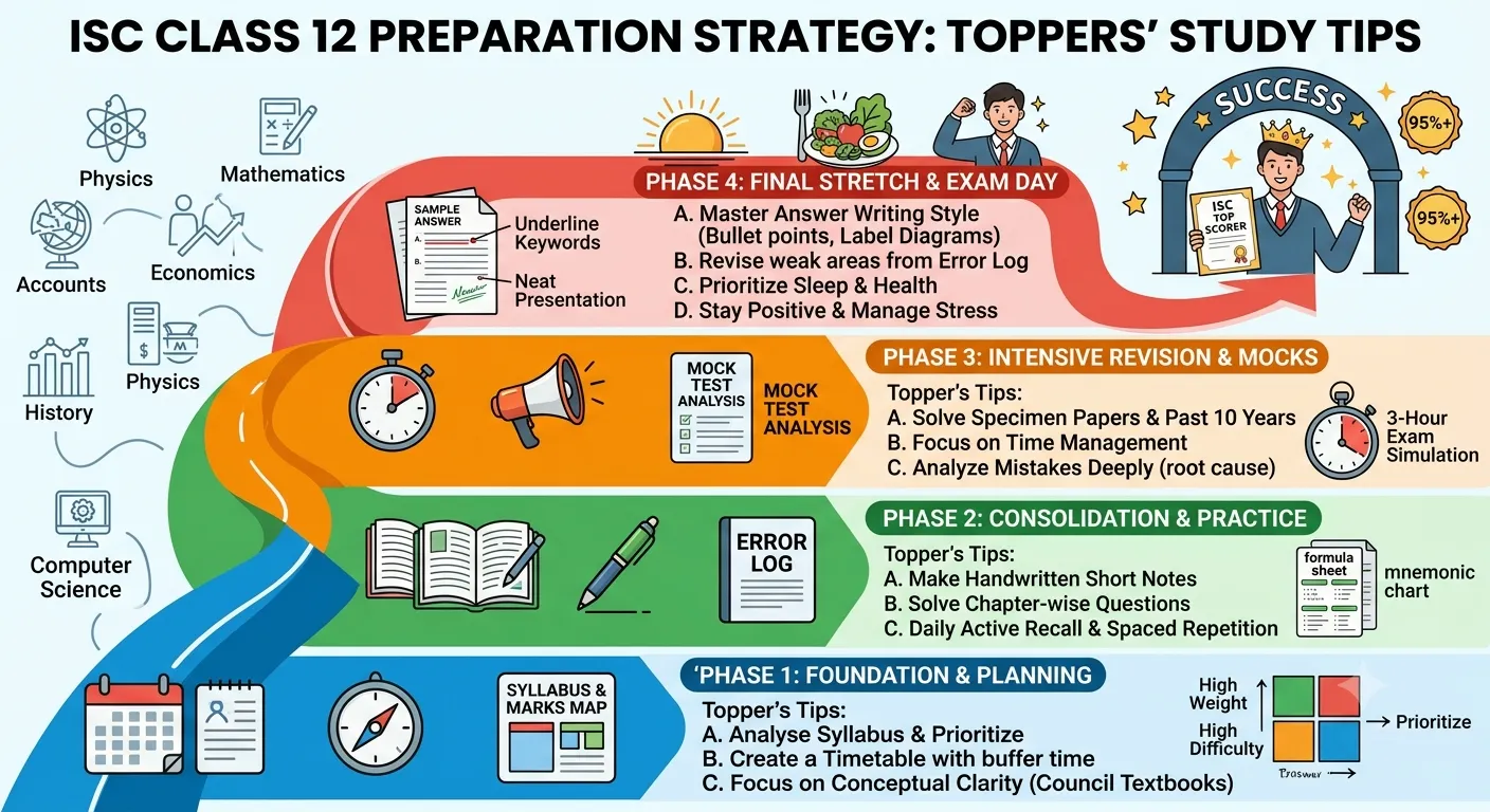 ISC Class 12 Preparation Strategy: Board Exam Toppers’ Study Tips
