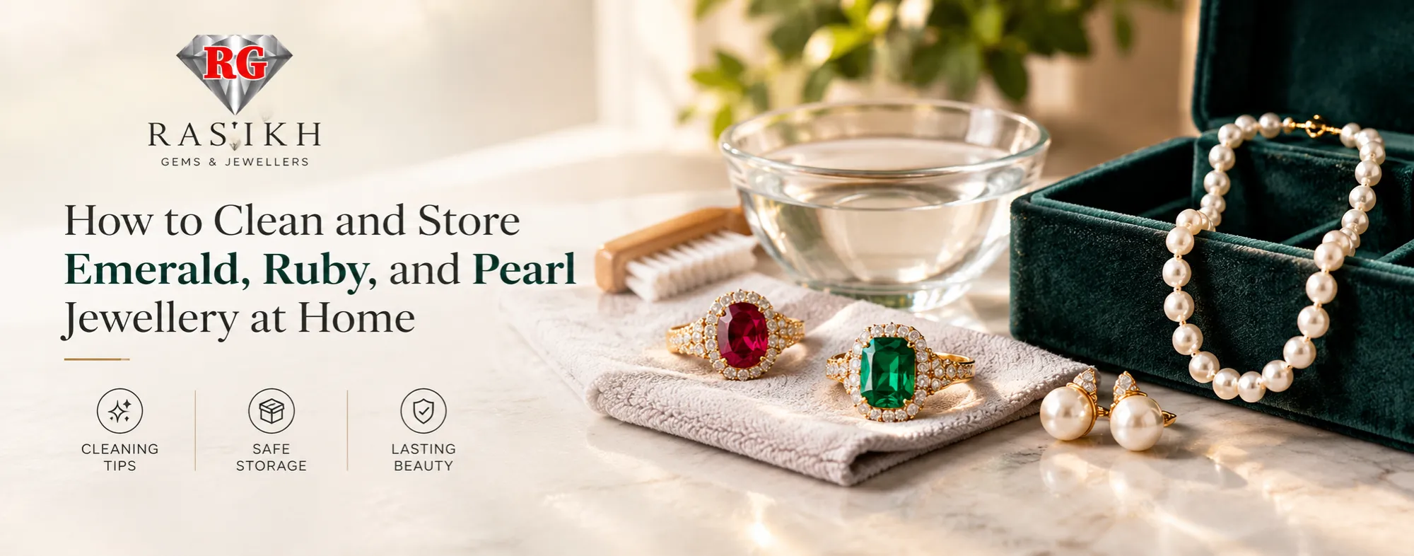 How to Clean and Store Emerald, Ruby, and Pearl Jewellery at Home