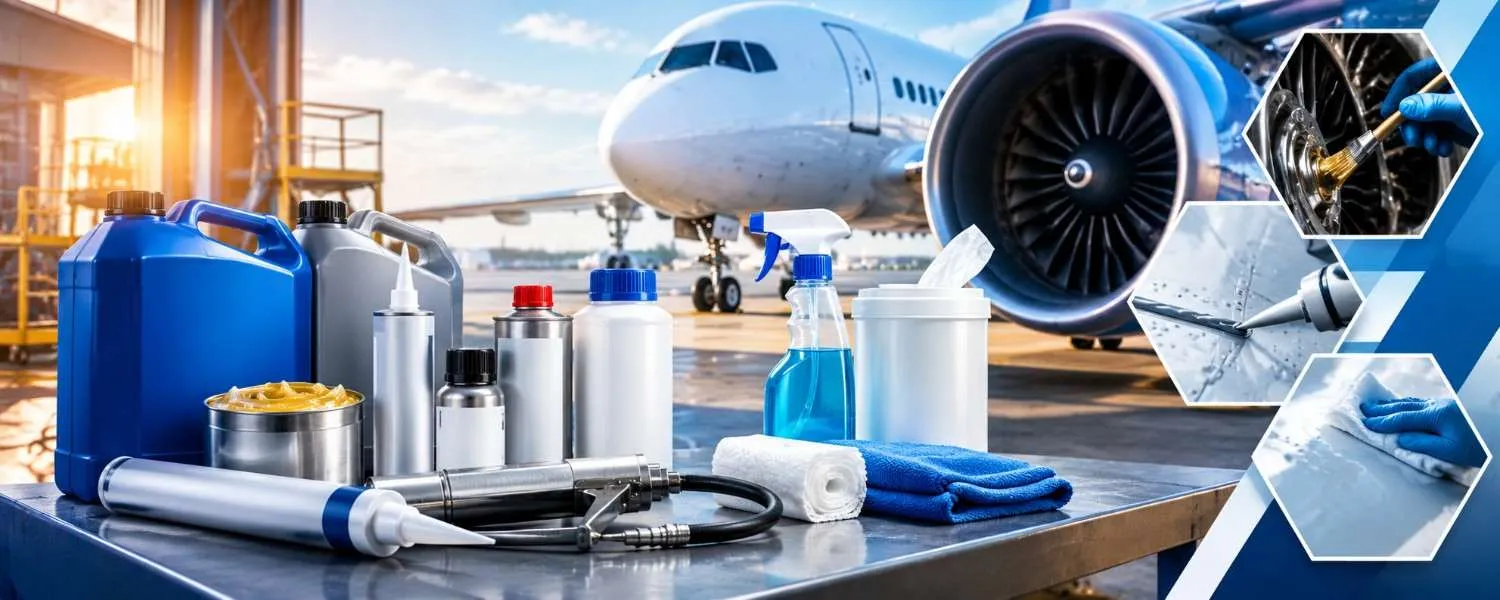 Aviation Consumables Explained: Lubricants, Sealants, and Cleaning Agents