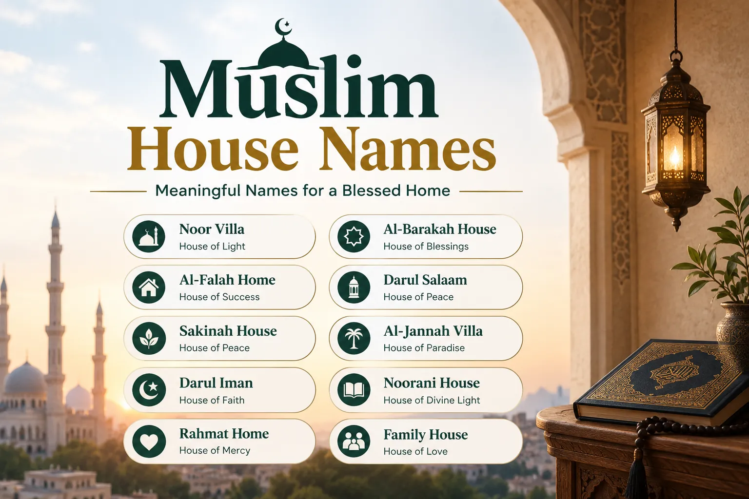 Unique Muslim House Names: Elegant Ideas to Give Your Home a Special Identity