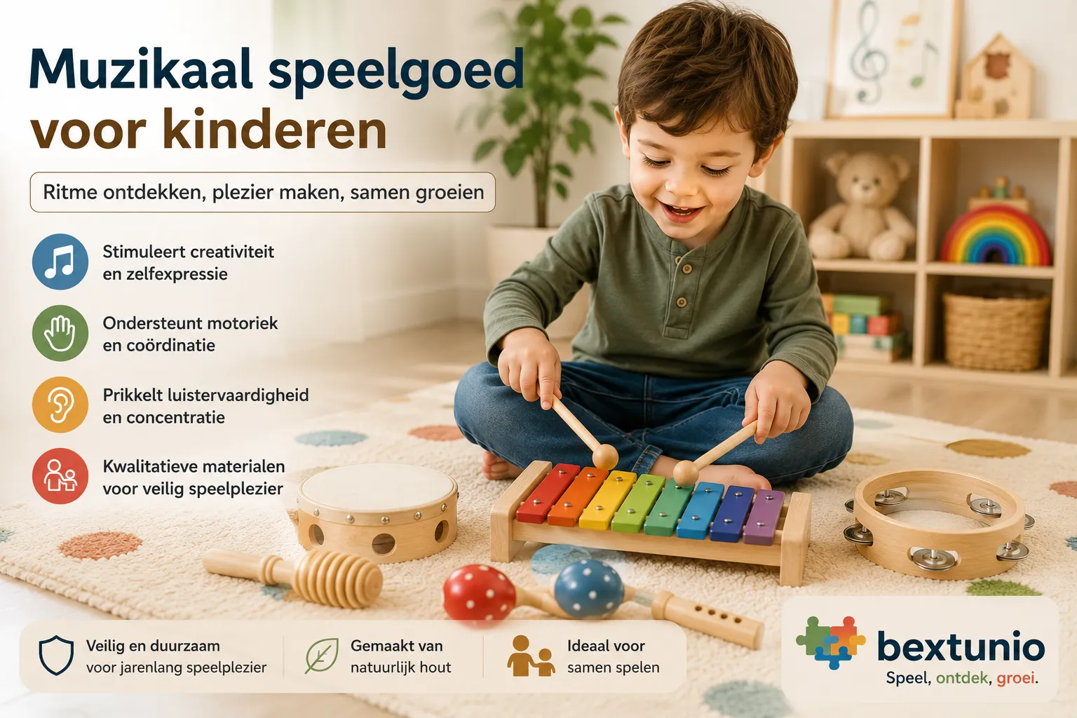 Muzikaal speelgoed voor kinderen: kennismaken met ritme en geluid
