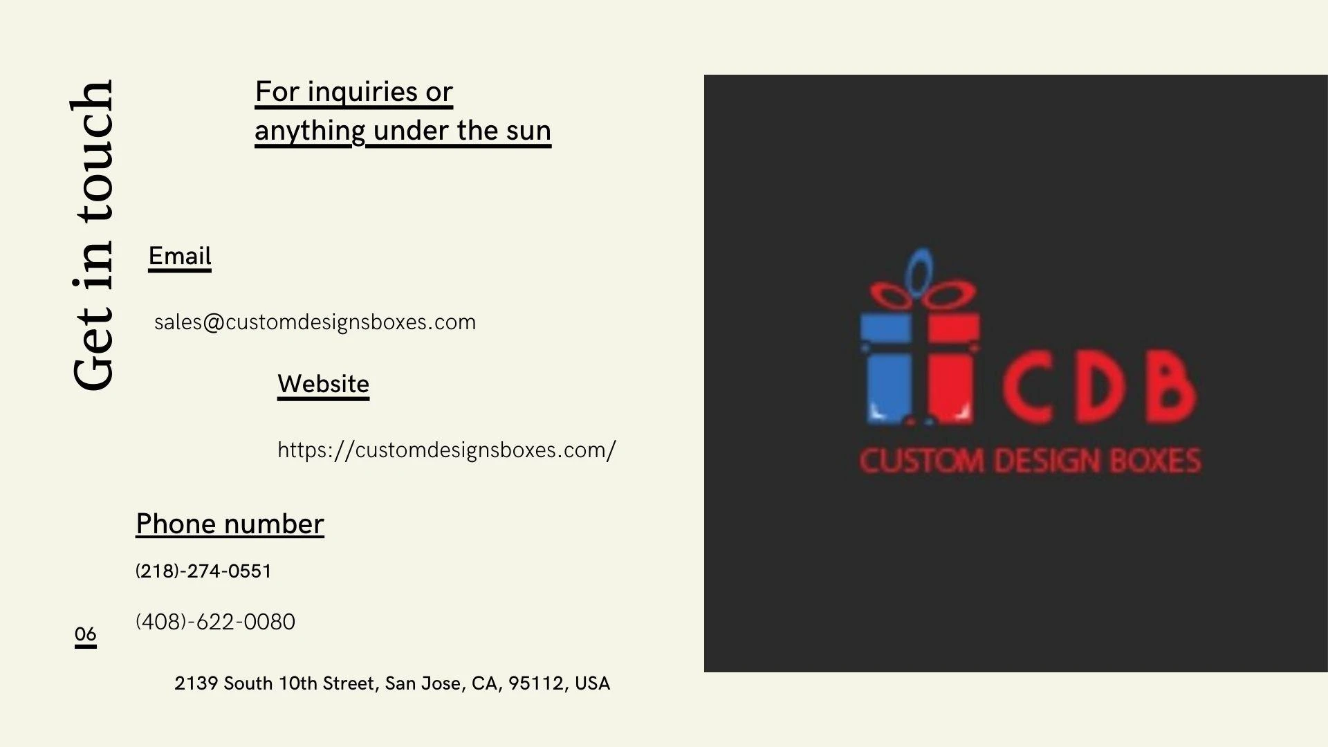 Steps to Obtain Custom Design Boxes