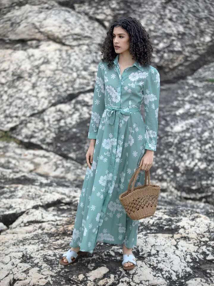 Evergreen Glamour: A Green Maxi Dress