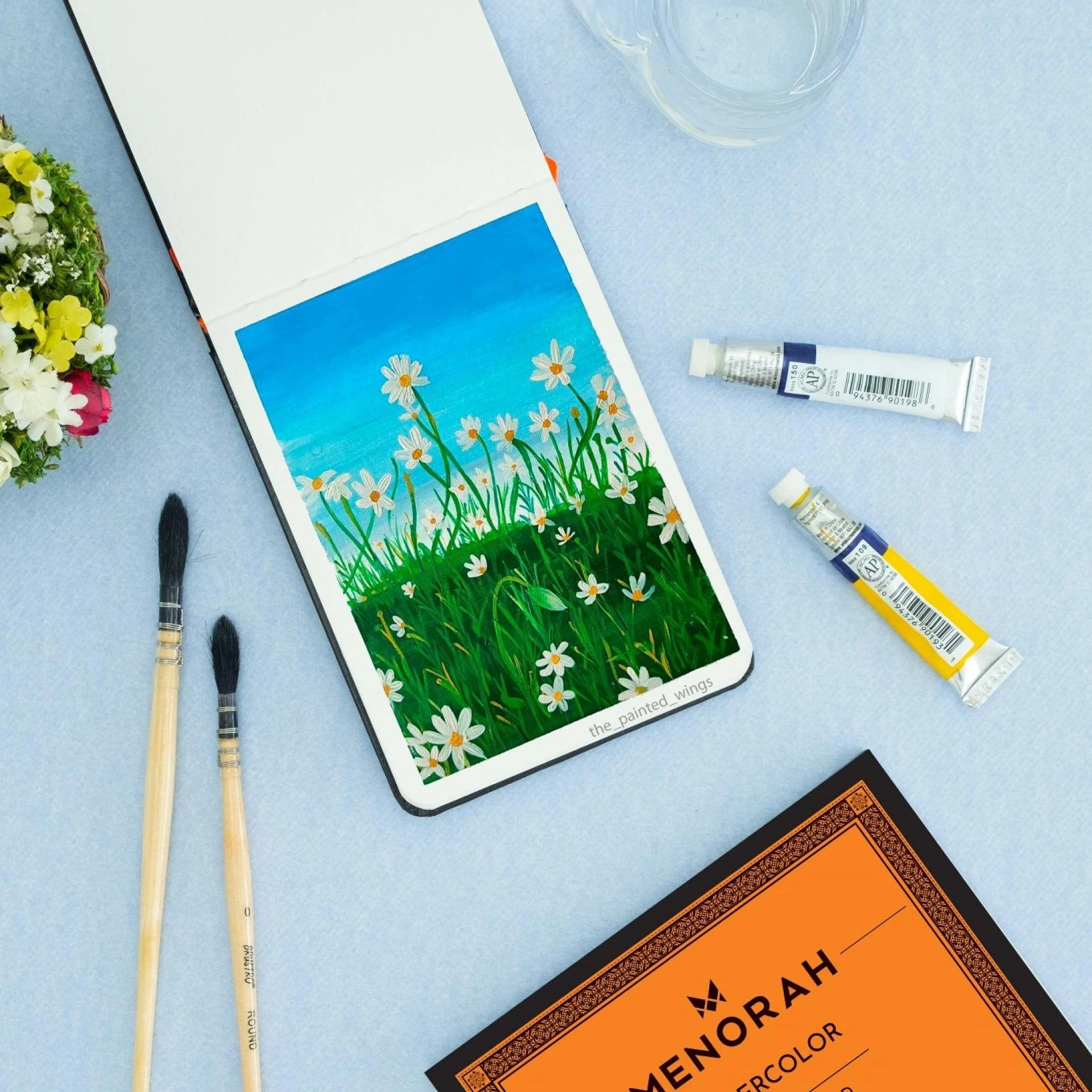 SIMPLE WATERCOLOUR PAINTING USING MASKING FLUID