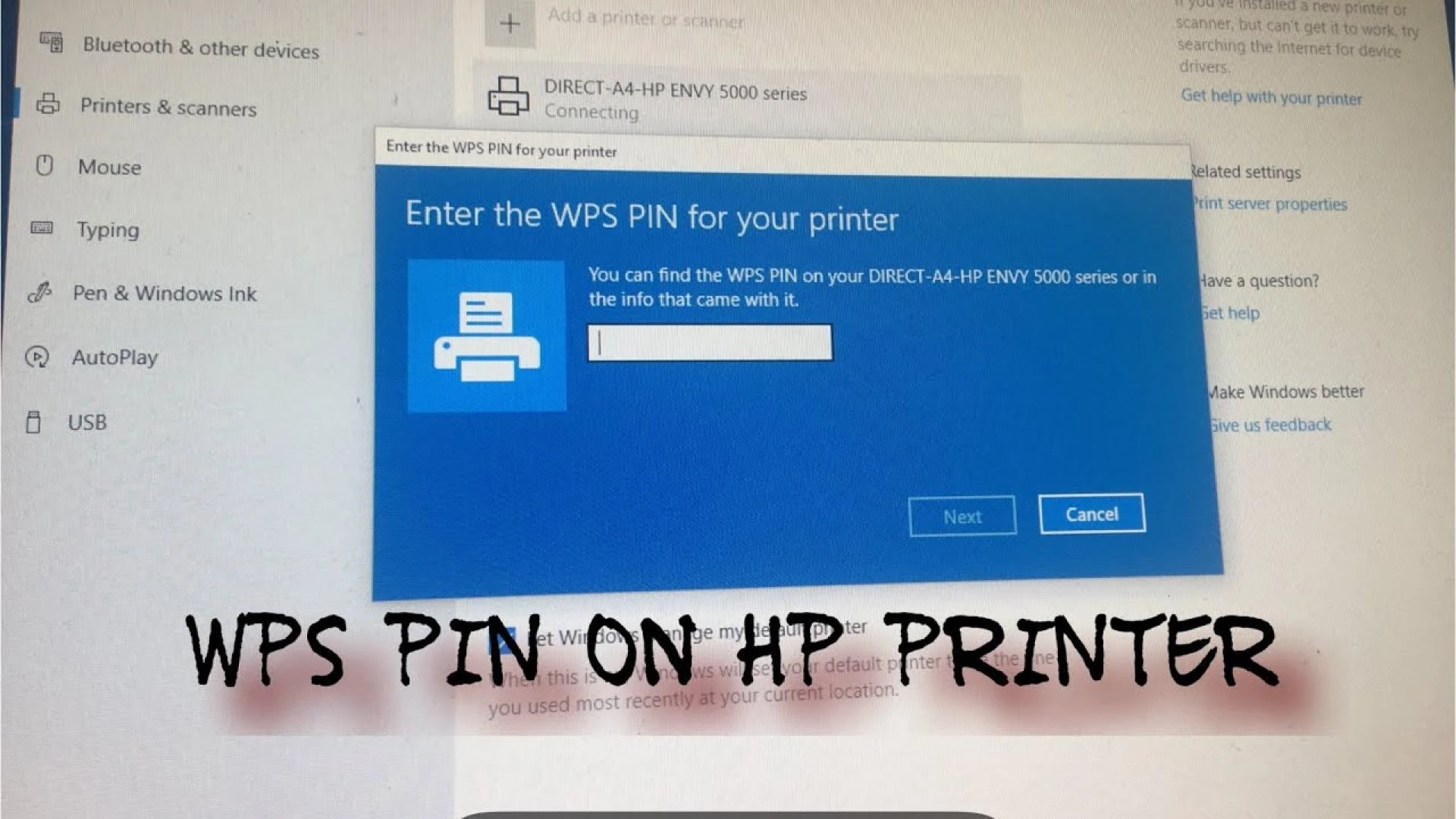 How to Enter the WPS Pin on HP Printers to Connect to a Wireless Network