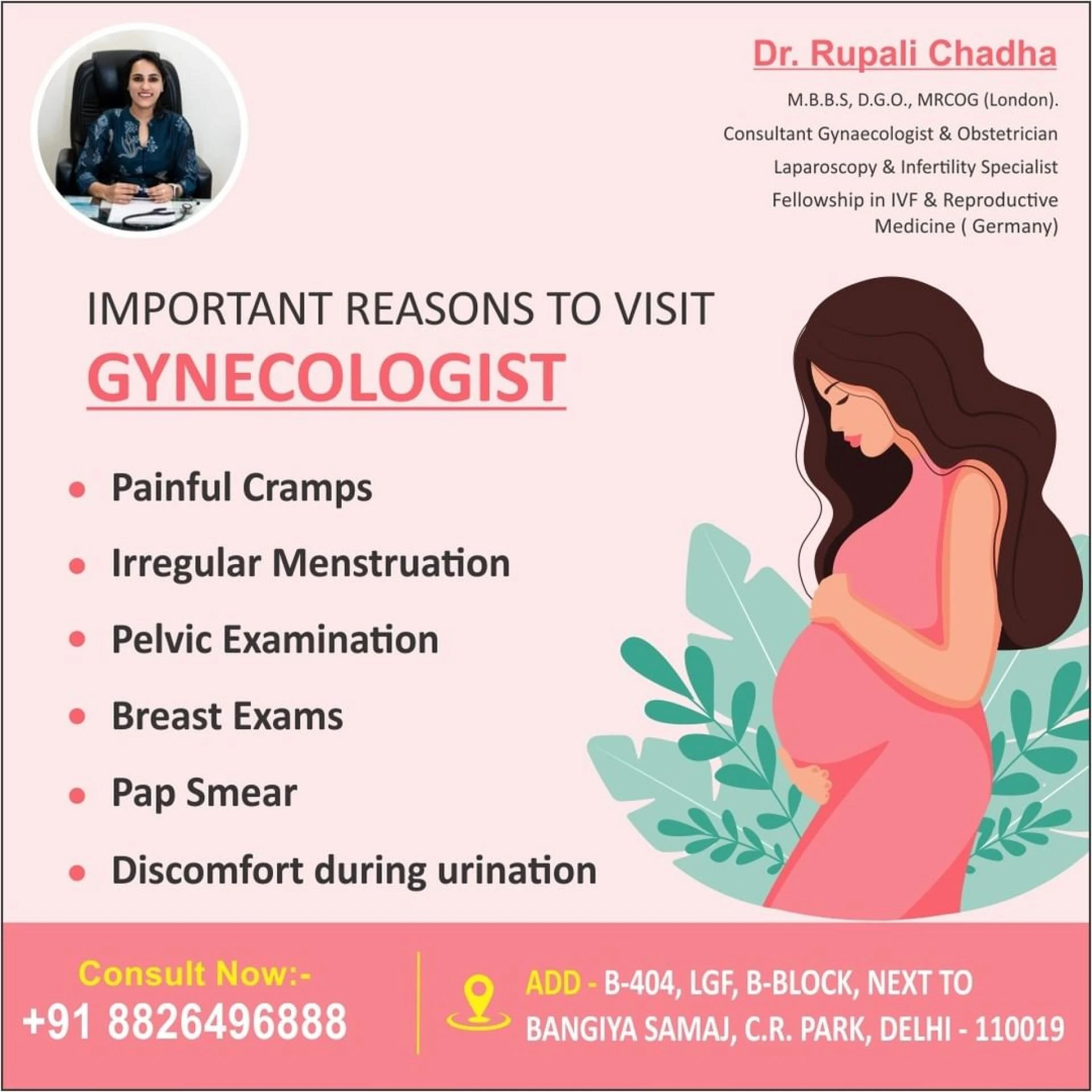 Best Gynecologist Doctor in Delhi, India - Dr. Rupali Chadha