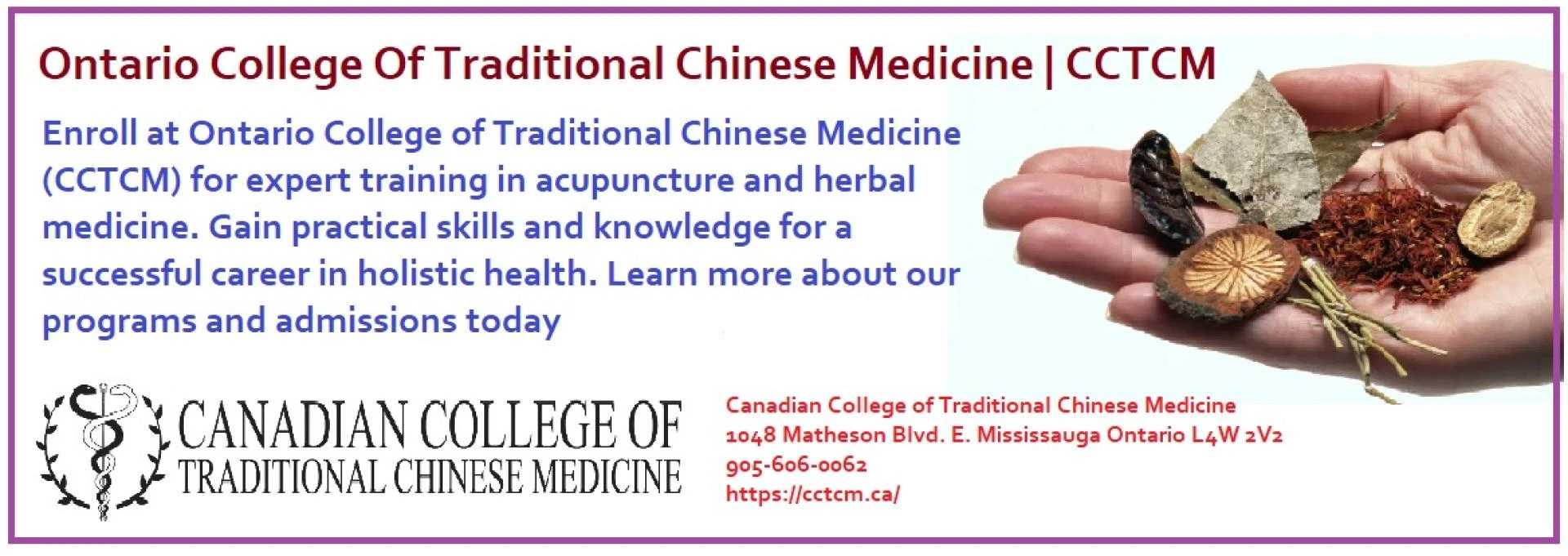 Ontario College of traditional Chinese medicine | CCTCM