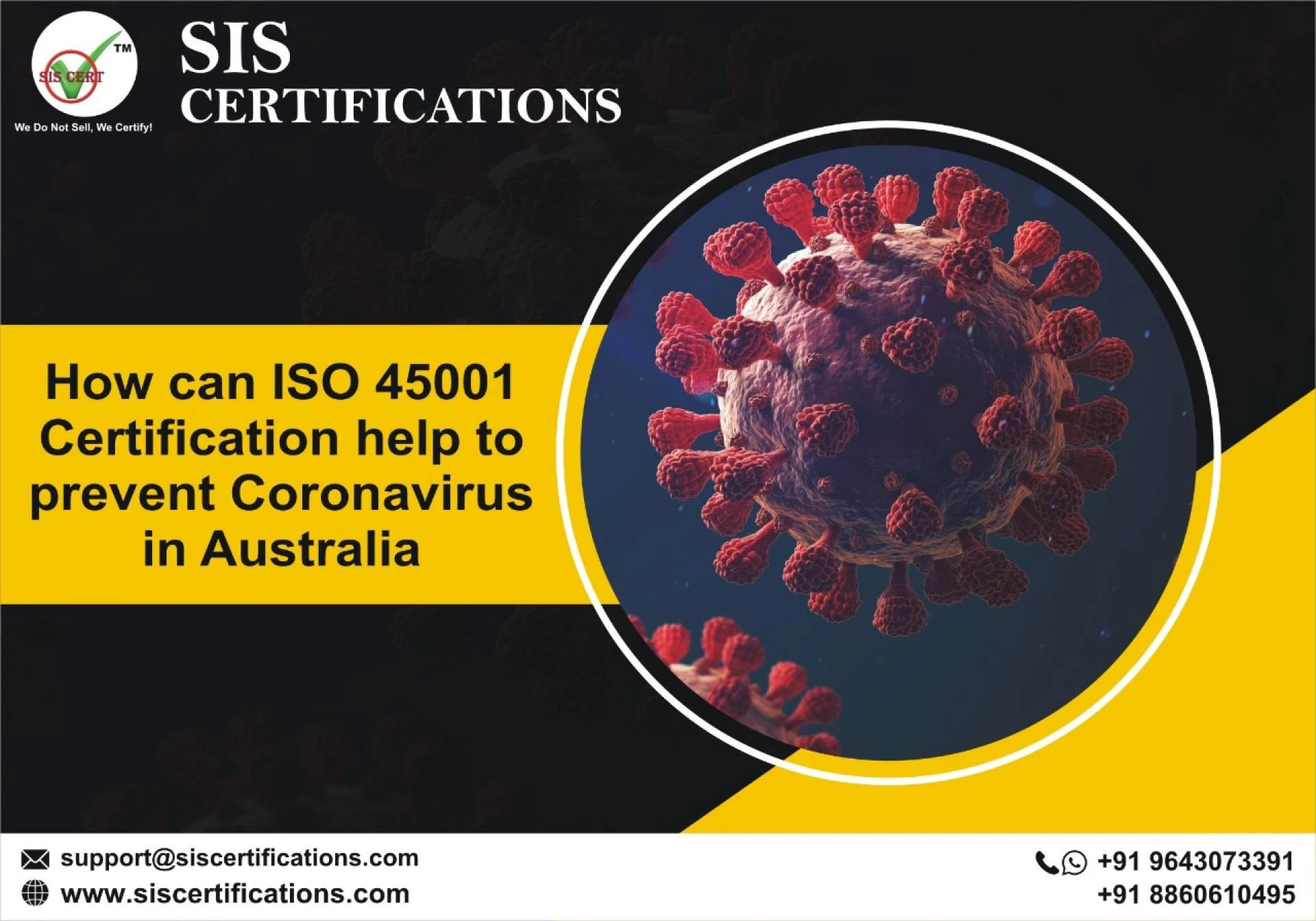 How can ISO 45001 certification help to prevent Coronavirus in Australia